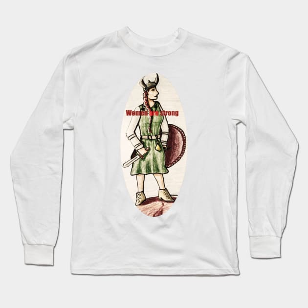 Viking Vogue Long Sleeve T-Shirt by artmarieso